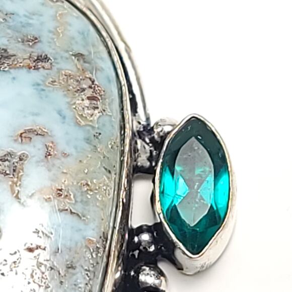 Majestic Larimar & Gem Accent Pendant (2.5") with 18" Necklace - Picture 4 of 11